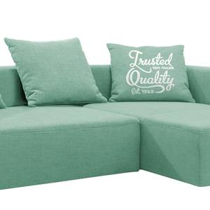 Ecksofa Heaven Casual Webstoff Stoff TBO: 53 pastel mint - Longchair davorstehend rechts - Schlaffunktion - Bettkasten