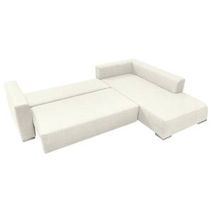 Ecksofa Heaven Casual XL Webstoff Creme - Longchair davorstehend rechts - Schlaffunktion - Bettkasten