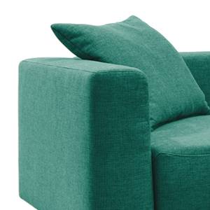 Ecksofa Heaven Casual XL Webstoff Petrol - Longchair davorstehend rechts - Schlaffunktion - Bettkasten