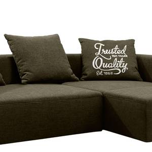 Ecksofa Heaven Casual XL Webstoff Braun - Longchair davorstehend rechts - Schlaffunktion - Bettkasten