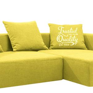 Canapé d'angle Heaven Casual XL Tissu - Vert - Méridienne courte à droite (vue de face) - Fonction couchage - Coffre de lit