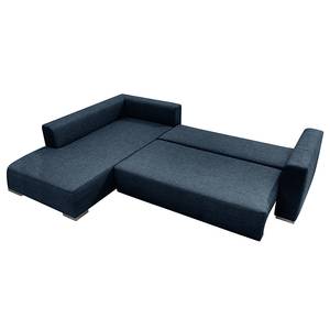 Canapé d'angle Heaven Casual XL Tissu - Bleu foncé - Méridienne courte à gauche (vue de face) - Fonction couchage - Coffre de lit