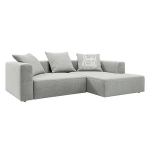 Ecksofa Heaven Casual XL Webstoff Platin - Longchair davorstehend rechts - Keine Funktion