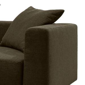 Ecksofa Heaven Casual XL Webstoff Braun - Longchair davorstehend links - Keine Funktion