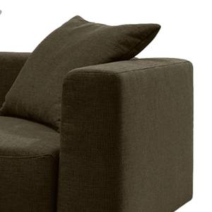 Ecksofa Heaven Casual XL Webstoff Braun - Longchair davorstehend links - Schlaffunktion - Bettkasten