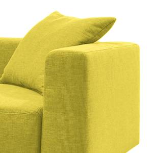 Ecksofa Heaven Casual XL Webstoff Grün - Longchair davorstehend links - Schlaffunktion - Bettkasten