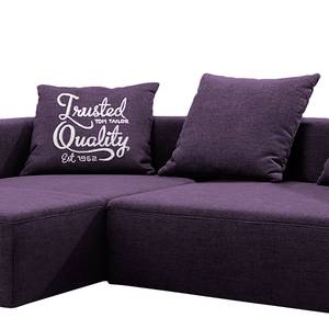 Ecksofa Heaven Casual XL Webstoff Violett - Longchair davorstehend links - Schlaffunktion - Bettkasten