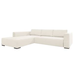 Ecksofa Heaven Colors Style M Webstoff Stoff TCU: 0 pure white - Longchair davorstehend links - Schlaffunktion - Bettkasten