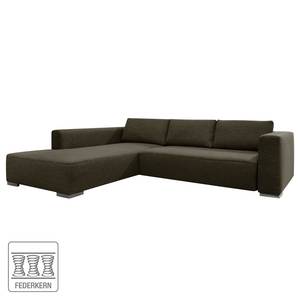 Ecksofa Heaven Colors Style M Webstoff Stoff TCU: 4 vintage brown - Longchair davorstehend links - Keine Funktion