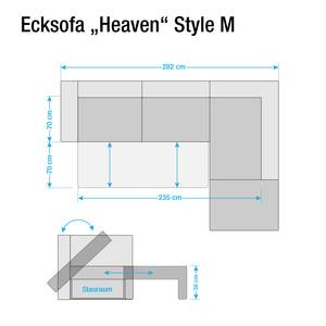 Canapé d'angle Heaven Colors Style M Tissu - Tissu TCU : 19 pencil grey - Méridienne courte à gauche (vue de face) - Sans fonction