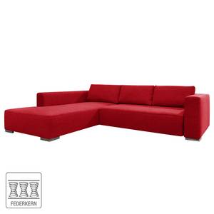 Canapé d'angle Heaven Colors Style M Tissu - Tissu TCU : 7 warm red - Méridienne courte à gauche (vue de face) - Sans fonction