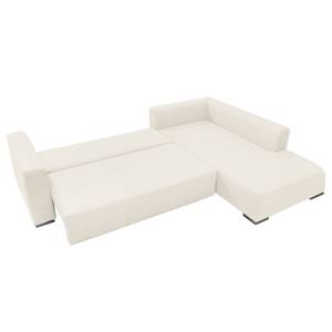 Ecksofa Heaven Colors Style M Webstoff Stoff TCU: 0 pure white - Longchair davorstehend rechts - Schlaffunktion - Bettkasten