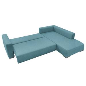 Ecksofa Heaven Colors Style M Webstoff Stoff TCU: 6 fresh blue - Longchair davorstehend rechts - Schlaffunktion - Bettkasten