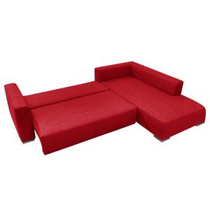 Ecksofa Heaven Colors Style M Webstoff Stoff TCU: 7 warm red - Longchair davorstehend rechts - Schlaffunktion - Bettkasten