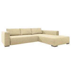 Ecksofa Heaven Colors Style M Webstoff Stoff TCU: 1 warm beige - Longchair davorstehend rechts - Keine Funktion