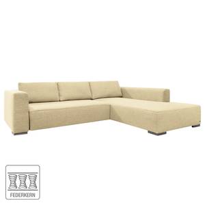 Ecksofa Heaven Colors Style M Webstoff Stoff TCU: 1 warm beige - Longchair davorstehend rechts - Keine Funktion