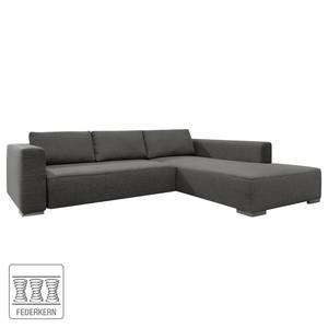 Ecksofa Heaven Colors Style M Webstoff Stoff TCU: 19 pencil grey - Longchair davorstehend rechts - Keine Funktion