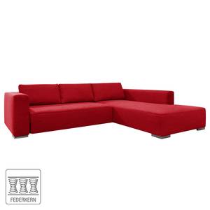 Ecksofa Heaven Colors Style M Webstoff Stoff TCU: 7 warm red - Longchair davorstehend rechts - Keine Funktion