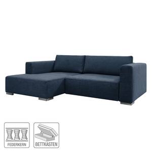 Canapé d'angle Heaven Colors Style S Tissu - Tissu TCU : 16 navy blue - Méridienne courte à gauche (vue de face) - Fonction couchage