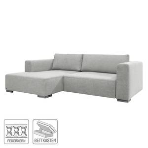 Ecksofa Heaven Colors Style S Webstoff Stoff TCU: 9 light grey - Longchair davorstehend links - Schlaffunktion