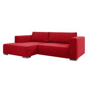 Ecksofa Heaven Colors Style S Webstoff Stoff TCU: 7 warm red - Longchair davorstehend links - Schlaffunktion