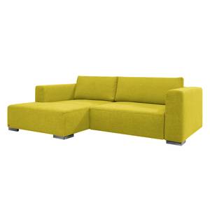 Hoekbank Heaven Colors Style S geweven stof - Stof TCU: 5 cool lemon - Longchair vooraanzicht links - Slaapfunctie