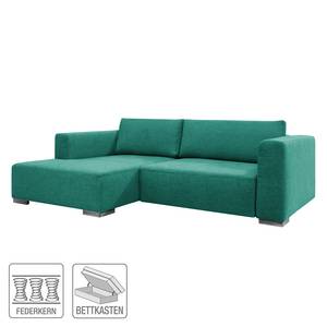 Ecksofa Heaven Colors Style S Webstoff Stoff TCU: 3 ocean blue - Longchair davorstehend links - Schlaffunktion