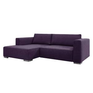 Hoekbank Heaven Colors Style S geweven stof - Stof TCU: 47 very purple - Longchair vooraanzicht links - Slaapfunctie