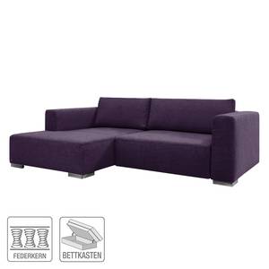 Ecksofa Heaven Colors Style S Webstoff Stoff TCU: 47 very purple - Longchair davorstehend links - Schlaffunktion