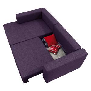 Hoekbank Heaven Colors Style S geweven stof - Stof TCU: 47 very purple - Longchair vooraanzicht links - Slaapfunctie