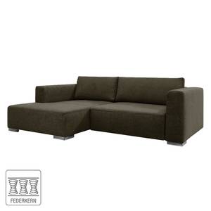 Ecksofa Heaven Colors Style S Webstoff Stoff TCU: 4 vintage brown - Longchair davorstehend links - Keine Funktion