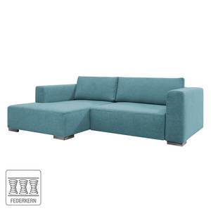 Hoekbank Heaven Colors Style S geweven stof - Stof TCU: 6 fresh blue - Longchair vooraanzicht links - Geen functie