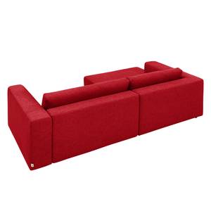 Hoekbank Heaven Colors Style S geweven stof - Stof TCU: 7 warm red - Longchair vooraanzicht links - Geen functie