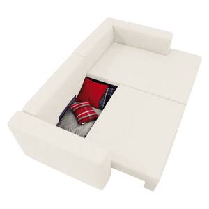 Canapé d'angle Heaven Colors Style S Tissu - Tissu TCU : 0 pure white - Méridienne courte à droite (vue de face) - Fonction couchage