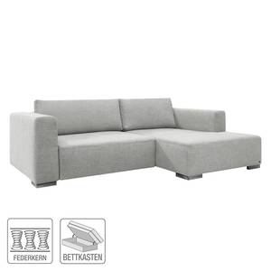 Ecksofa Heaven Colors Style S Webstoff Stoff TCU: 9 light grey - Longchair davorstehend rechts - Schlaffunktion