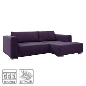 Ecksofa Heaven Colors Style S Webstoff Stoff TCU: 47 very purple - Longchair davorstehend rechts - Schlaffunktion