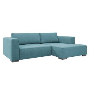 Hoekbank Heaven Colors Style S geweven stof - Stof TCU: 6 fresh blue - Longchair vooraanzicht rechts - Geen functie