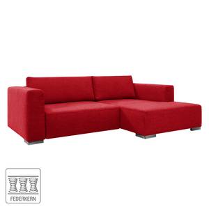 Ecksofa Heaven Colors Style S Webstoff Stoff TCU: 7 warm red - Longchair davorstehend rechts - Keine Funktion