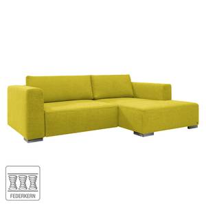 Hoekbank Heaven Colors Style S geweven stof - Stof TCU: 5 cool lemon - Longchair vooraanzicht rechts - Geen functie