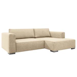 Hoekbank Heaven Colors Style S geweven stof - Stof TCU: 1 warm beige - Longchair vooraanzicht rechts - Geen functie