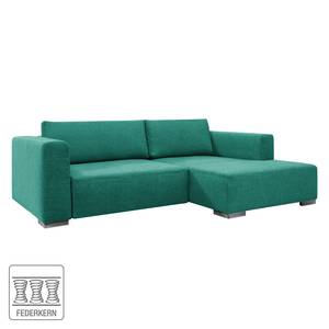 Ecksofa Heaven Colors Style S Webstoff Stoff TCU: 3 ocean blue - Longchair davorstehend rechts - Keine Funktion