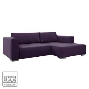 Hoekbank Heaven Colors Style S geweven stof - Stof TCU: 47 very purple - Longchair vooraanzicht rechts - Geen functie