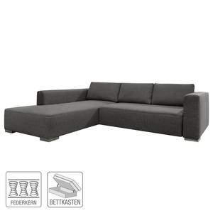 Ecksofa Heaven Colors Style XL Webstoff Webstoff - Stoff TCU: 19 pencil grey - Longchair davorstehend links - Schlaffunktion