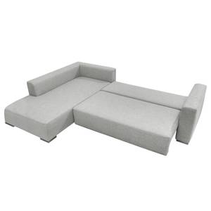 Canapé d'angle Heaven Colors Style XL Tissu - Tissu TCU : 9 light grey - Méridienne courte à gauche (vue de face) - Fonction couchage