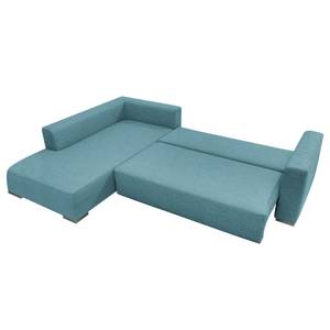 Ecksofa Heaven Colors Style XL Webstoff Stoff TCU: 6 fresh blue - Longchair davorstehend links - Schlaffunktion