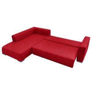 Ecksofa Heaven Colors Style XL Webstoff Webstoff - Stoff TCU: 7 warm red - Longchair davorstehend links - Schlaffunktion