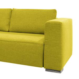 Hoekbank Heaven Colors Style XL geweven stof - Stof TCU: 5 cool lemon - Longchair vooraanzicht links - Slaapfunctie