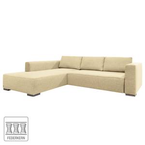 Canapé d'angle Heaven Colors Style XL Tissu - Tissu TCU : 1 warm beige - Méridienne courte à gauche (vue de face) - Sans fonction