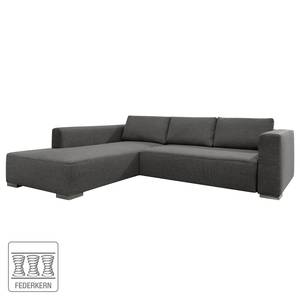 Ecksofa Heaven Colors Style XL Webstoff Webstoff - Stoff TCU: 19 pencil grey - Longchair davorstehend links - Keine Funktion