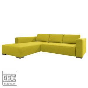 Hoekbank Heaven Colors Style XL geweven stof - Stof TCU: 5 cool lemon - Longchair vooraanzicht links - Geen functie